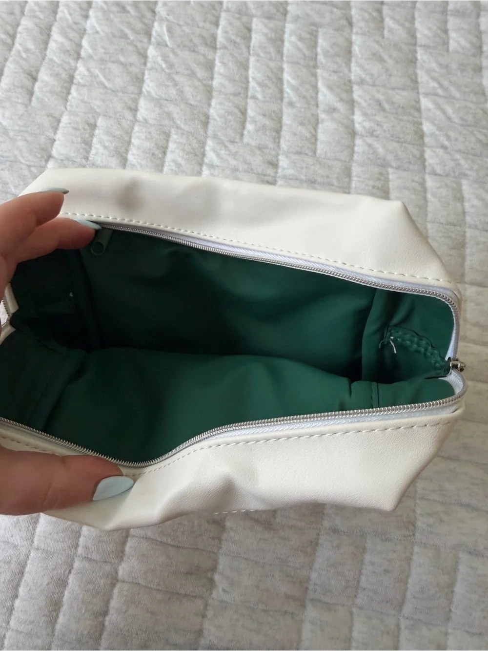 OSEA Cream Vegan Leather Cosmetic Pouch